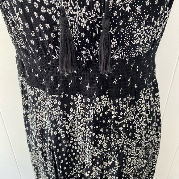 Bila Maxi Dress Sz XL Black Handkerchief Hem Floral Gauze Boho 90s Style Flowy - Picture 5 of 16
